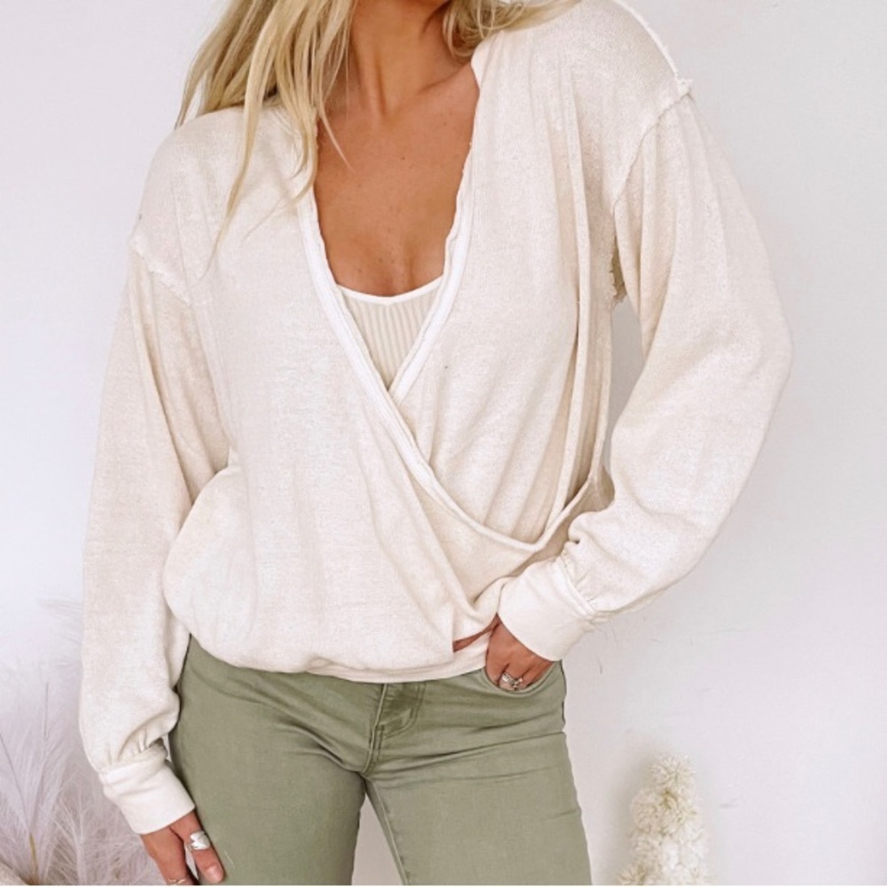 NWT Free People Anyway Tee in Gardenia